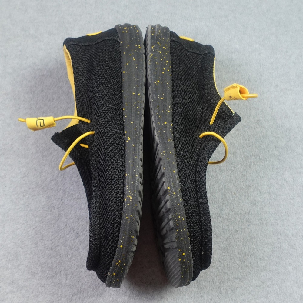 Hey Dude Shoes Mens Size 9 Black Yellow Casual Wally Sox Loafer Lightweight - Picture 6 of 10